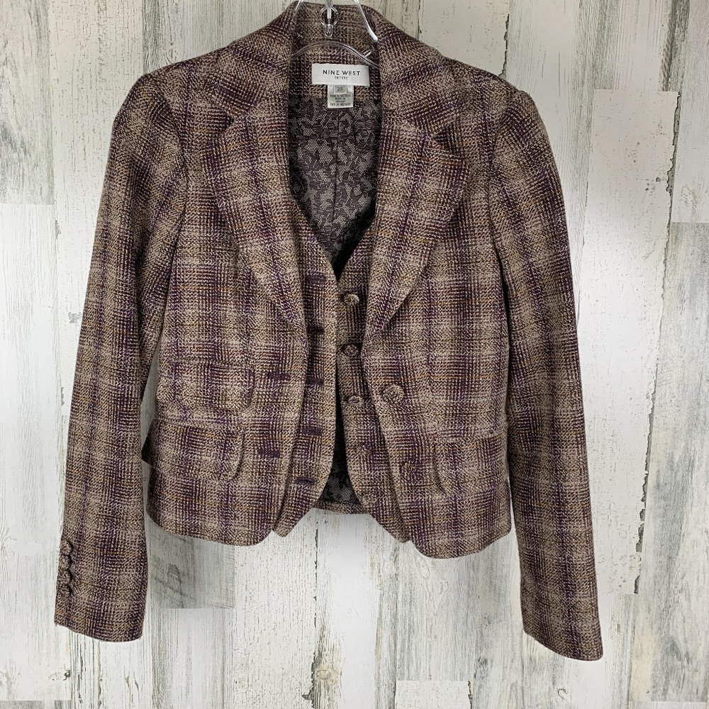 Nine West Petite Blazer Brown and Plum 2P